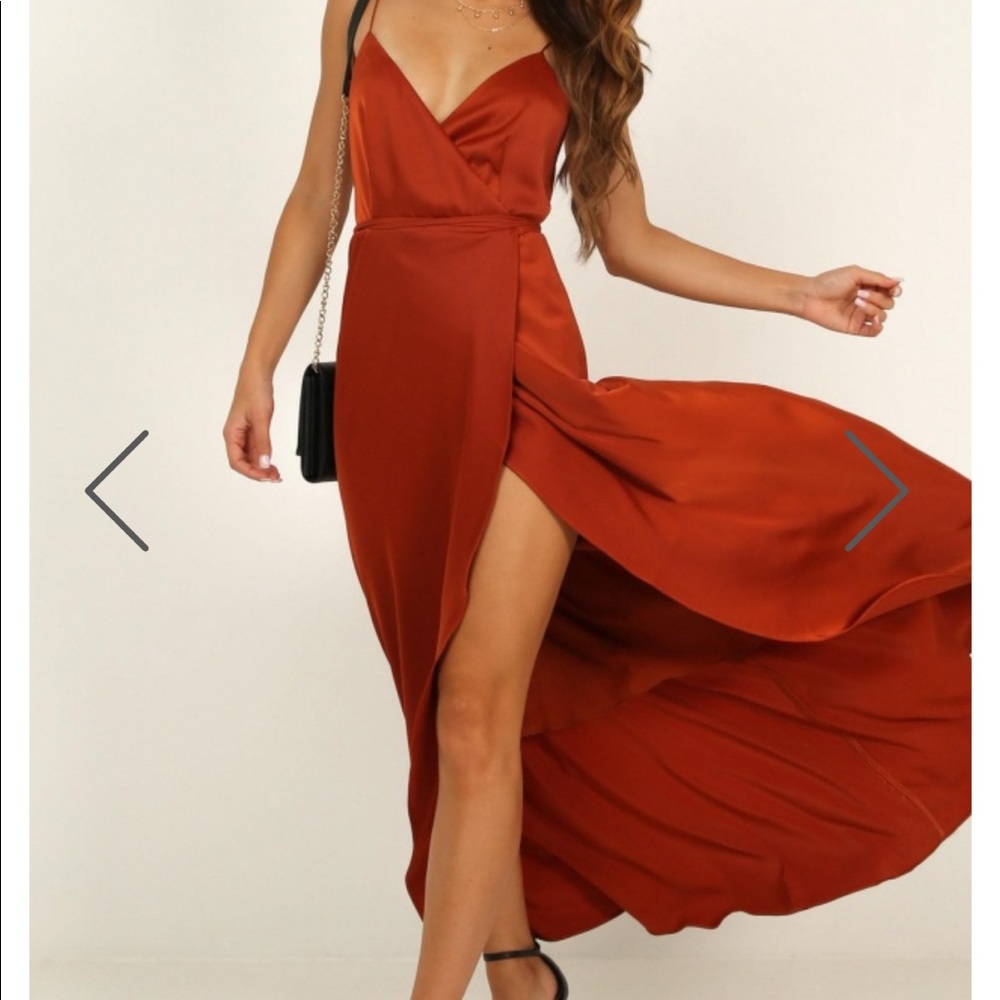 Mine would be you showpo copper satin maxi dress